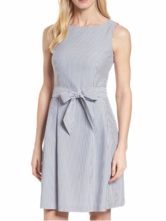 Anne Klein Dresses & Skirts - Anne Klein Seersucker Blue Dress